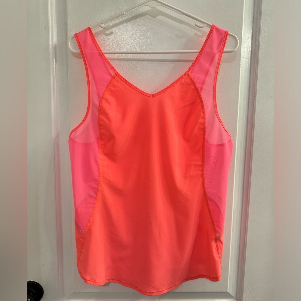lululemon athletica Neon Orange and Pink Tank Top